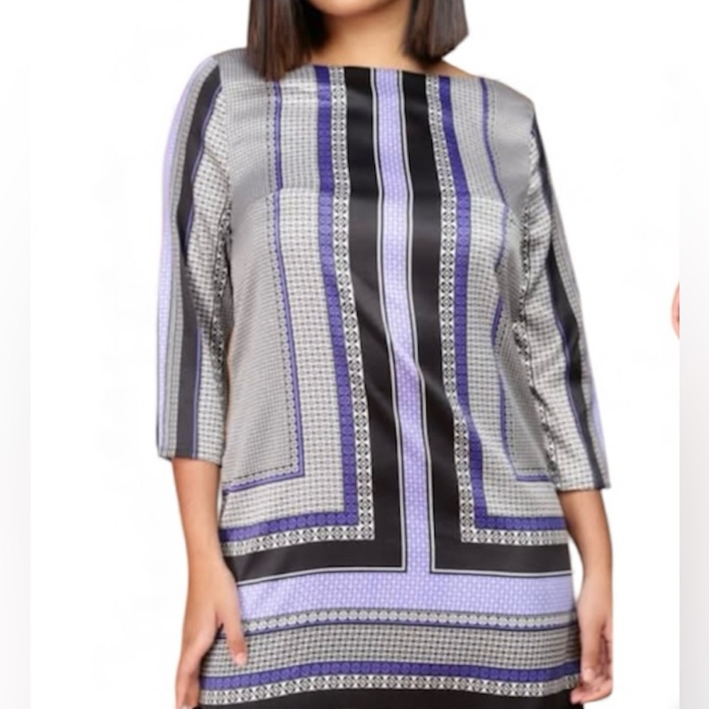 H&M Women's Geometric Black and Purple Dress